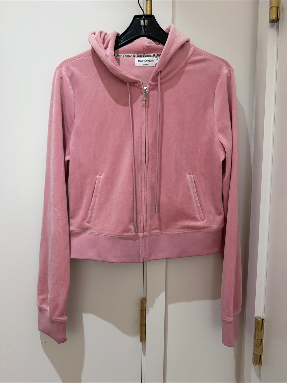Juicy Couture Pink Velour Zip-Up Hoodie Jacket